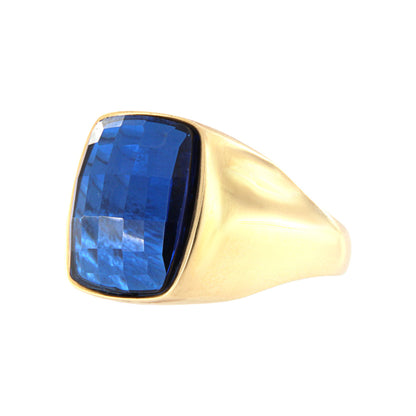 18ct gold Blue stone ring