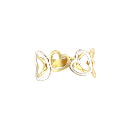 18ct gold Hearts bicolour ring