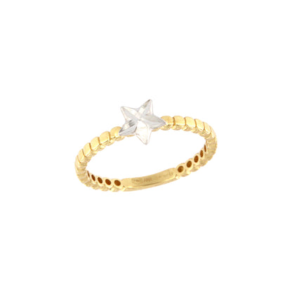 18ct gold Bicolour star ring