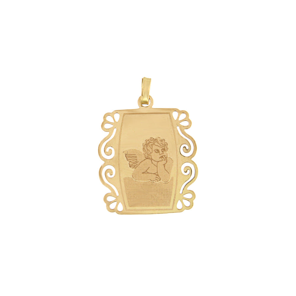 18ct gold Angel medal pendant