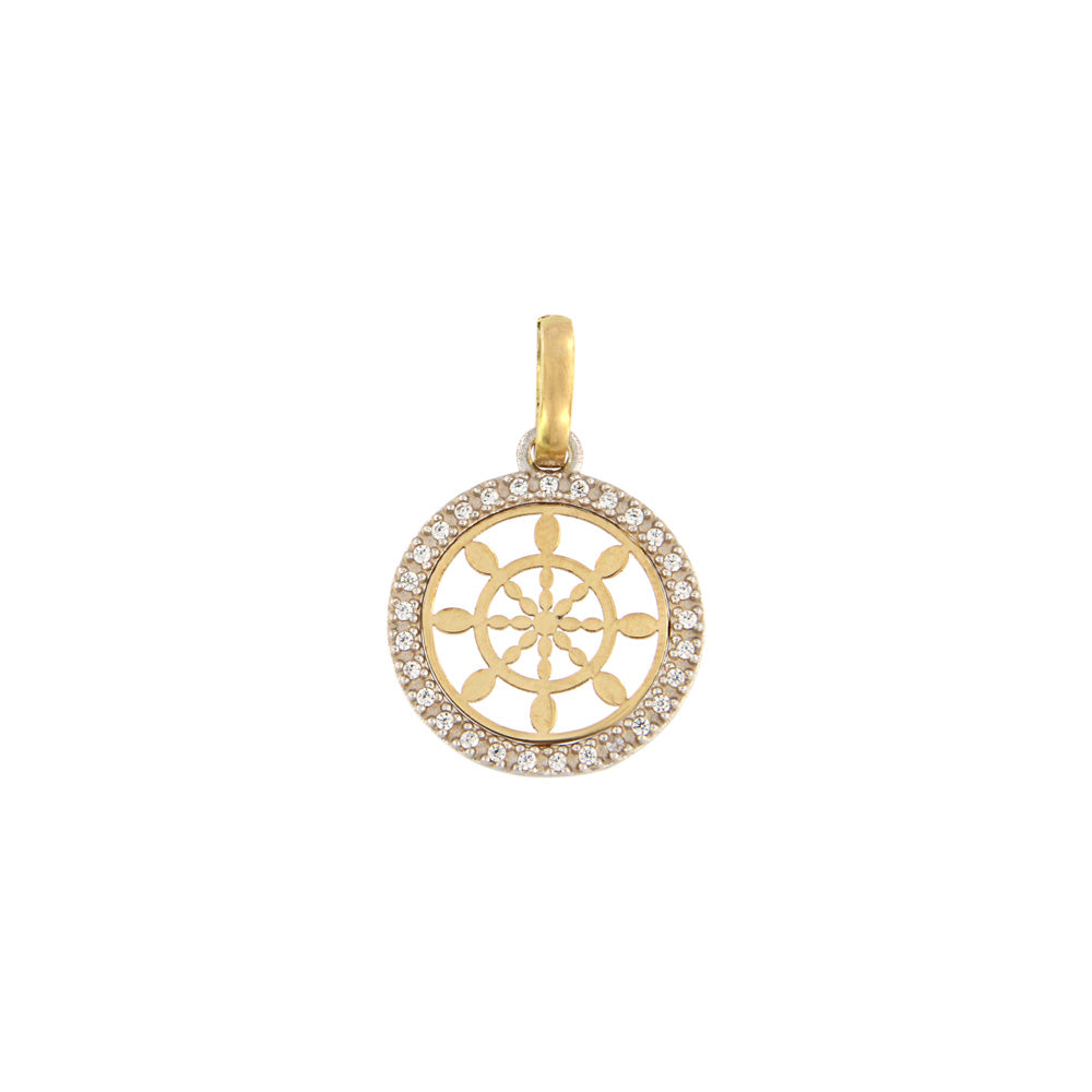 18ct gold Rudder pendant