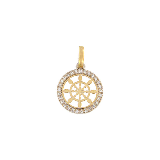 18ct gold Rudder pendant