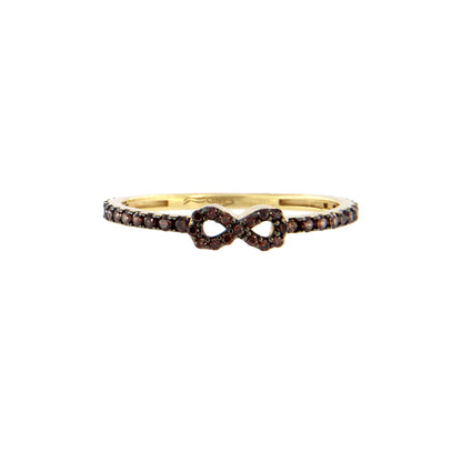 18ct gold Infinite black stones ring