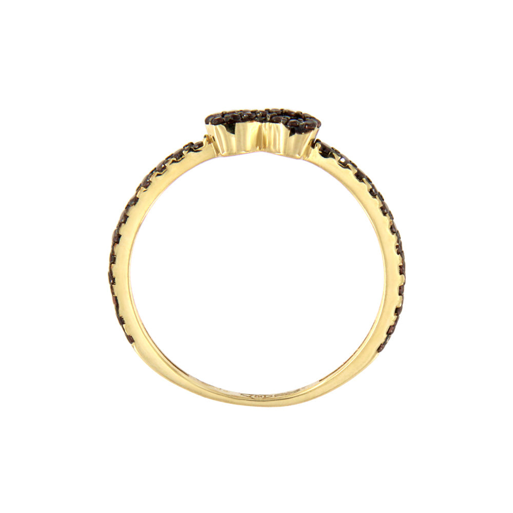 18ct gold Infinite black stones ring