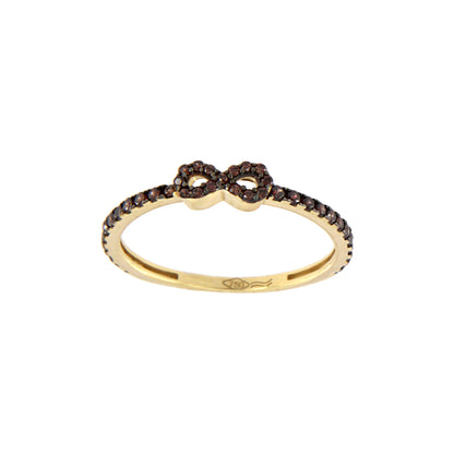 18ct gold Infinite black stones ring