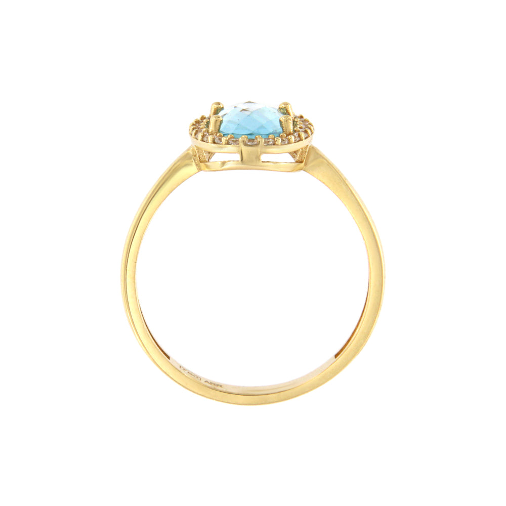 18ct gold Blue stone ring