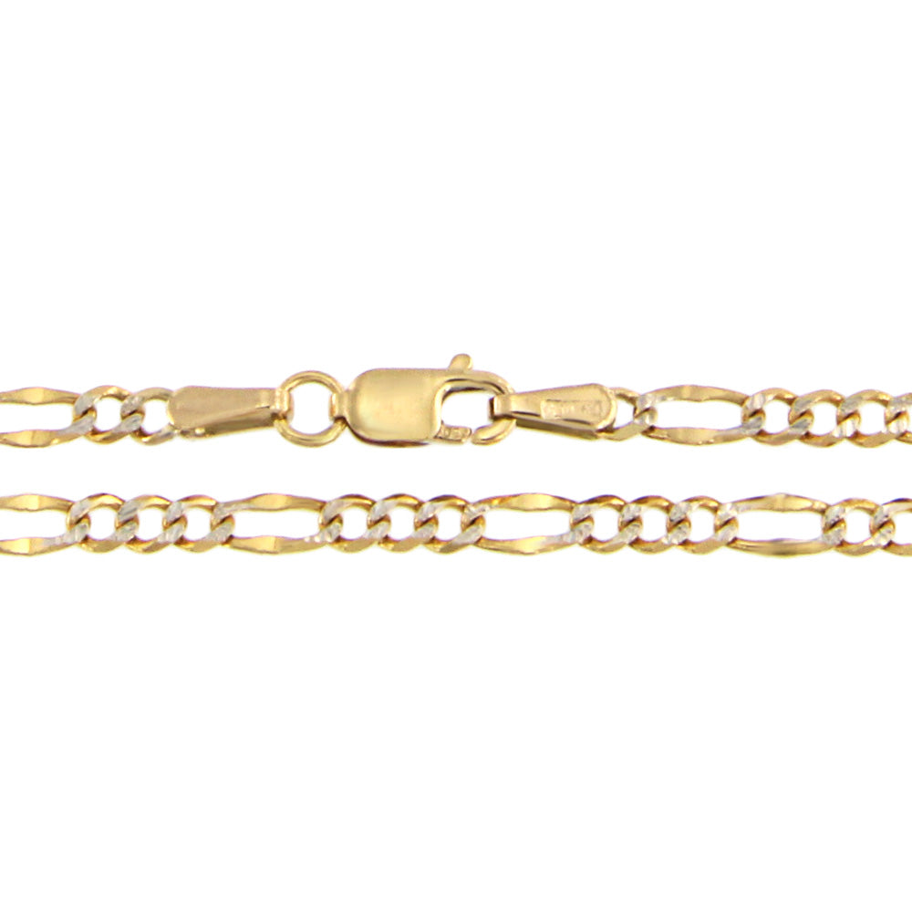 18ct gold Figaro chain