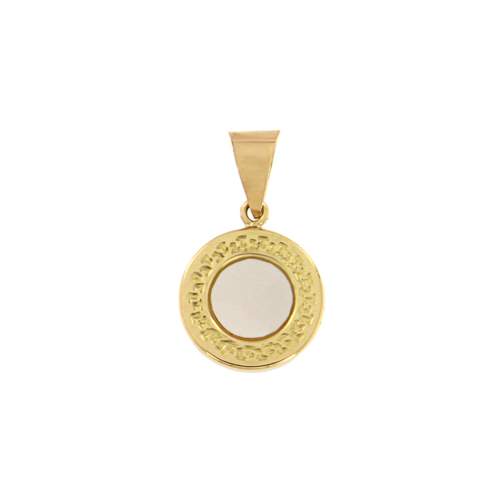 18ct gold Round mother-of-pearl pendant