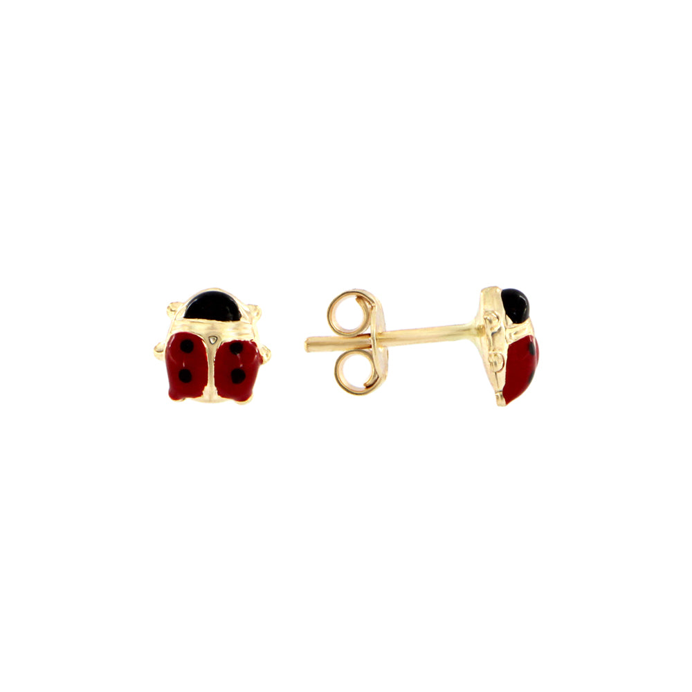 18ct gold Ladybird stud earrings