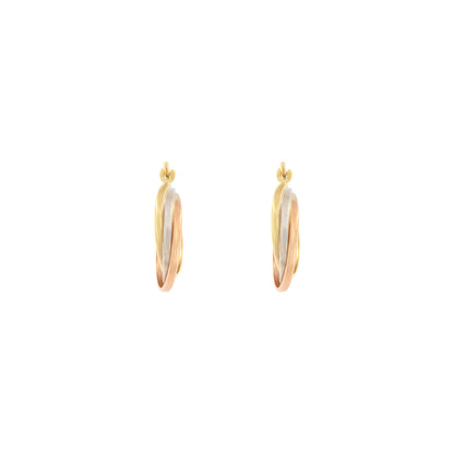 18ct gold Tricolor hoop earrings