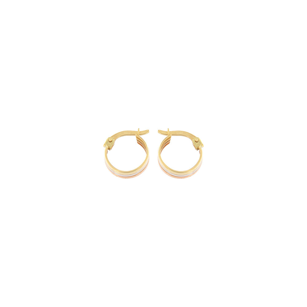 18ct gold Tricolour hoop earrings