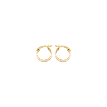 18ct gold Tricolour hoop earrings