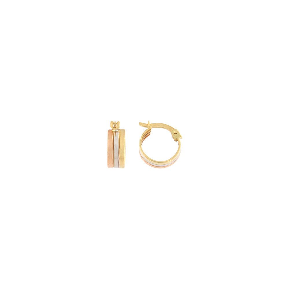 18ct gold Tricolour hoop earrings