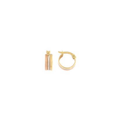 18ct gold Tricolour hoop earrings