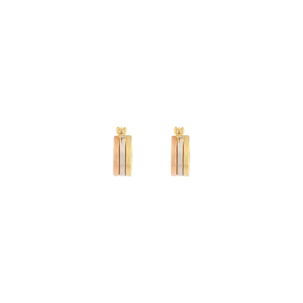 18ct gold Tricolour hoop earrings