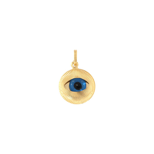 18ct gold Greek eye pendant