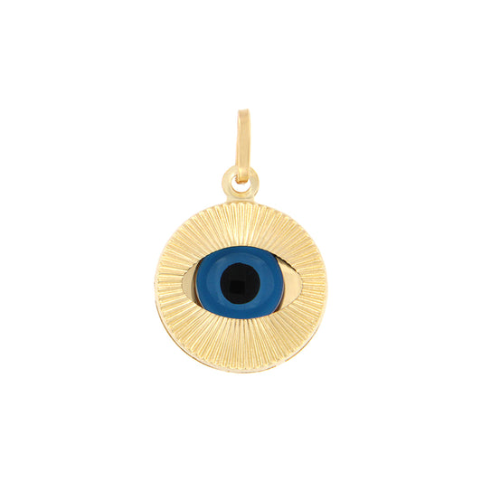 18ct gold Large Turkish eye pendant