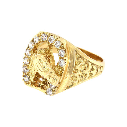 18ct gold Horseshoe and horse ring