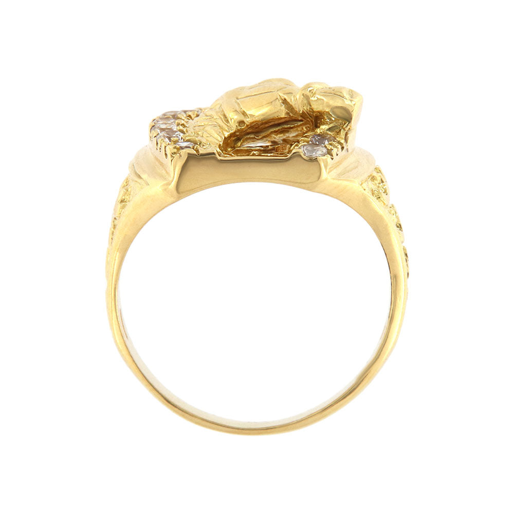 18ct gold Horseshoe and horse ring