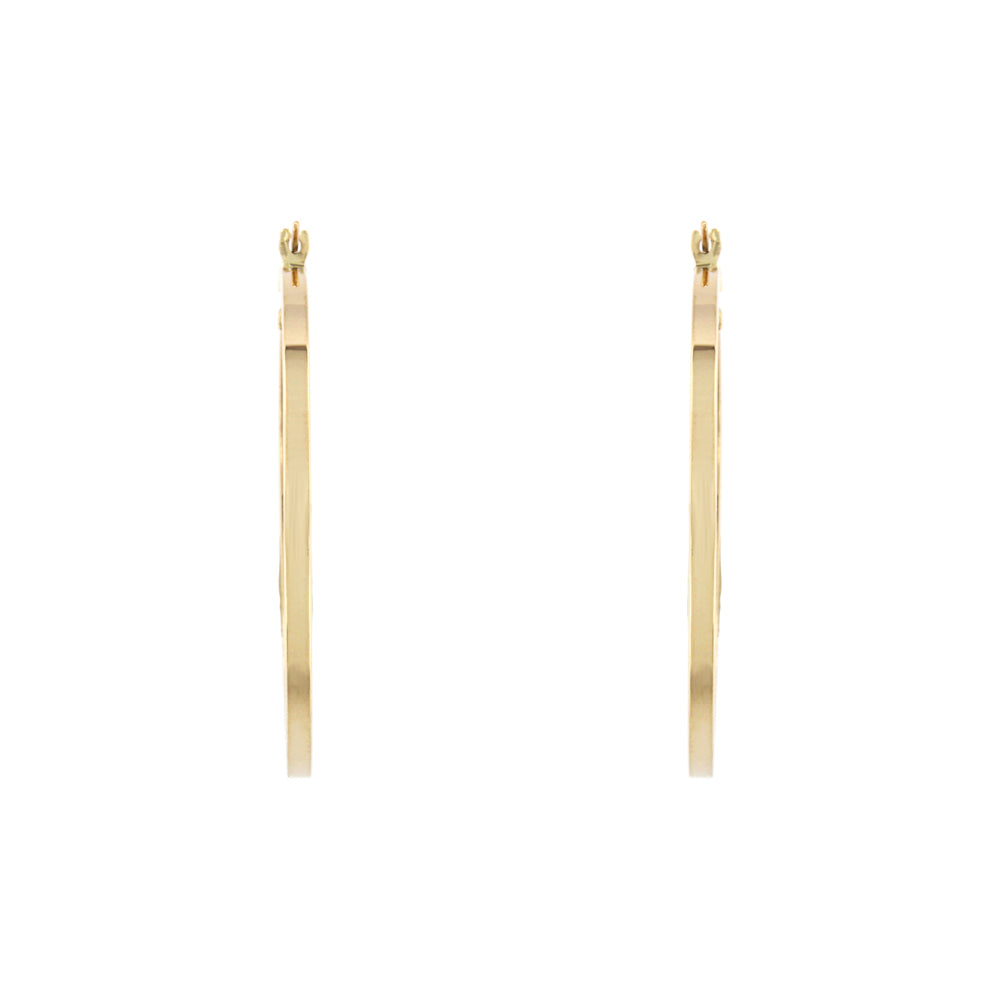 18ct gold Square edge hoop earrings