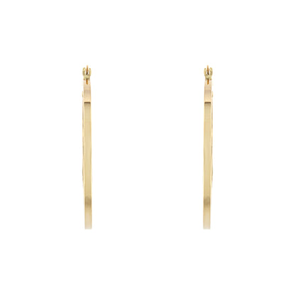 18ct gold Square edge hoop earrings