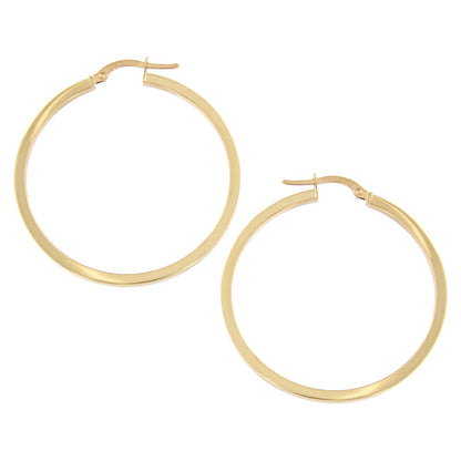 18ct gold Square edge hoop earrings