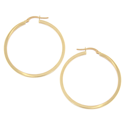 18ct gold Square edge hoop earrings