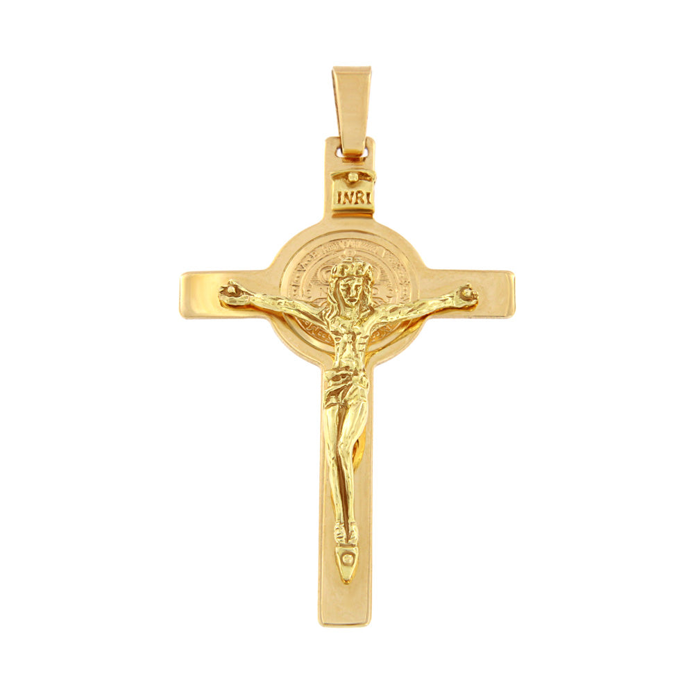 18ct gold Large crucifix pendant