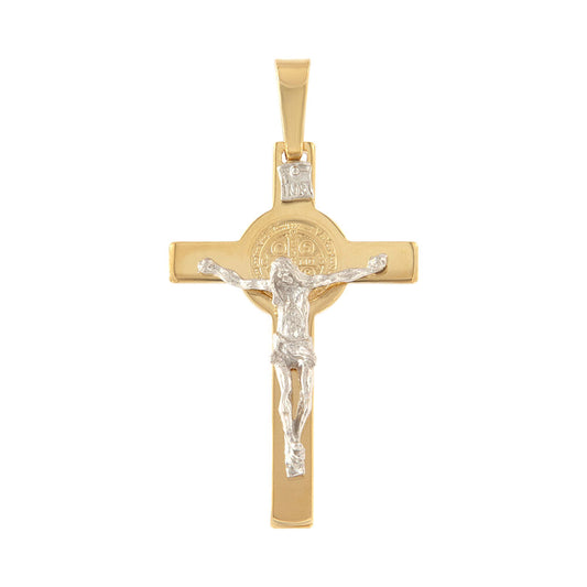 18ct gold Cross pendant with white Christ