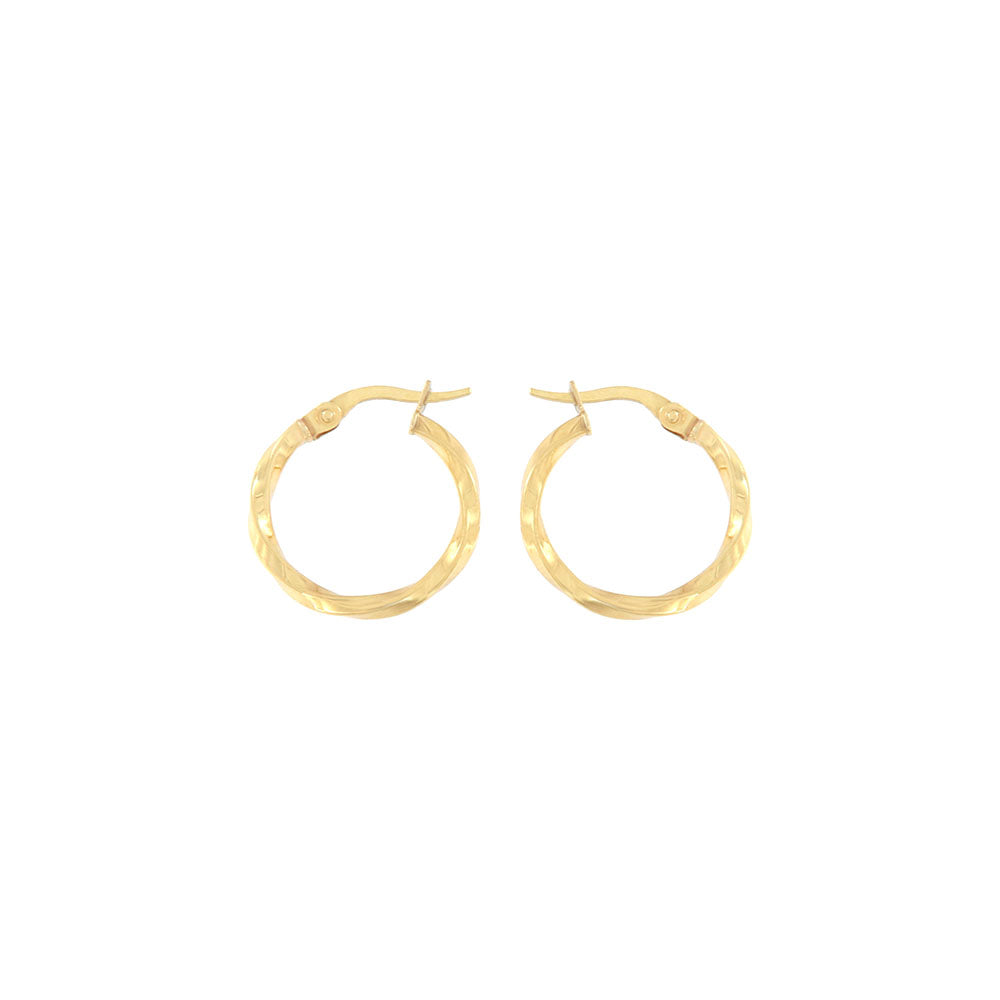 18ct gold Twisted hoop earrings