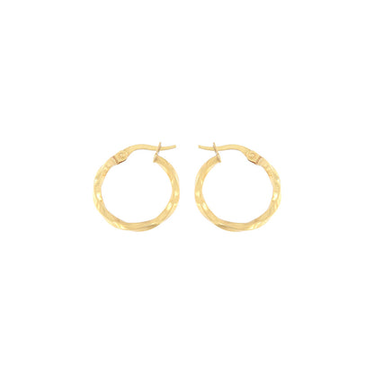 18ct gold Twisted hoop earrings