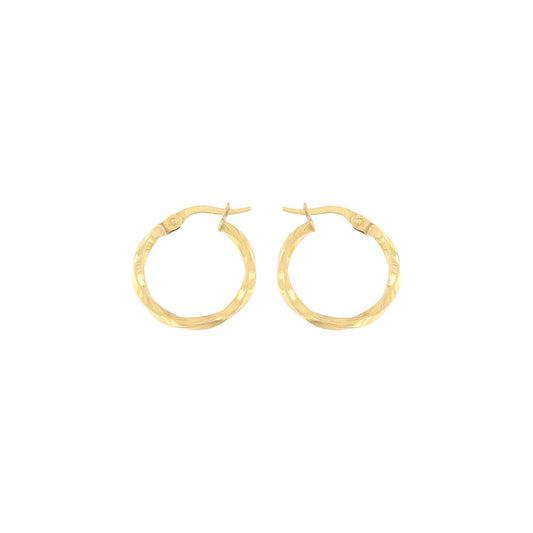 18ct gold Twisted hoop earrings