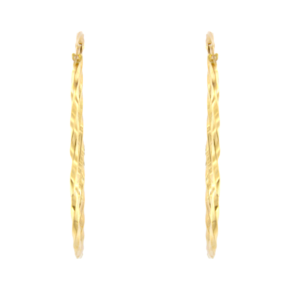 18ct gold Twisted hoop earrings