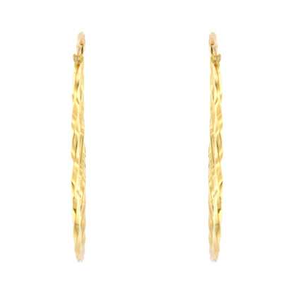 18ct gold Twisted hoop earrings