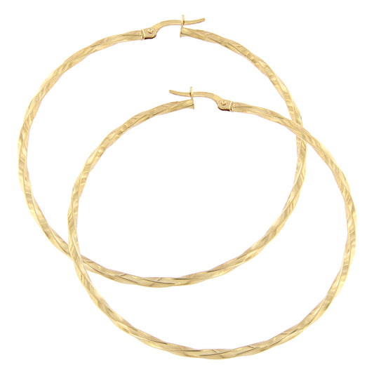 18ct gold Twisted hoop earrings