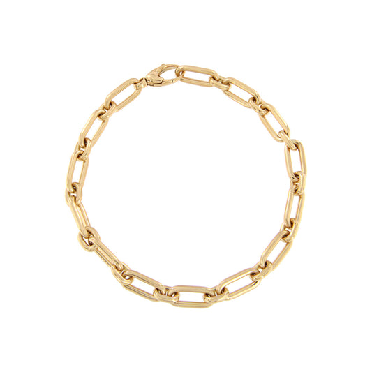 18ct gold Rolo link bracelet