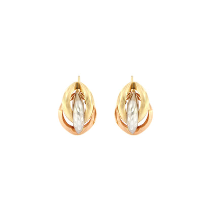 18ct gold Three colour earrings