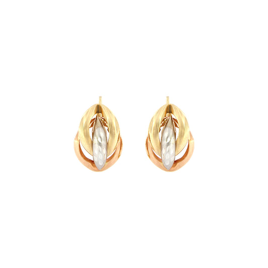 18ct gold Three colour earrings