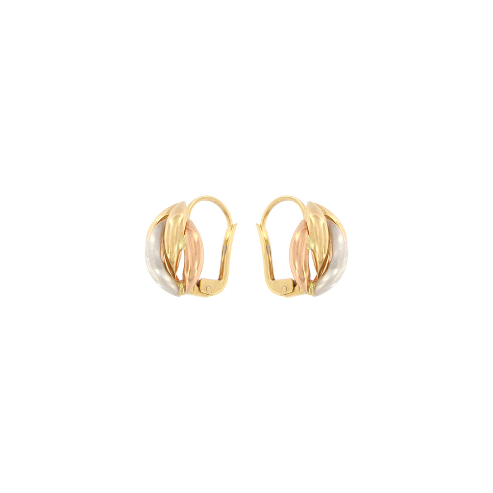 18ct gold Three colour earrings