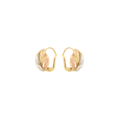 18ct gold Three colour earrings