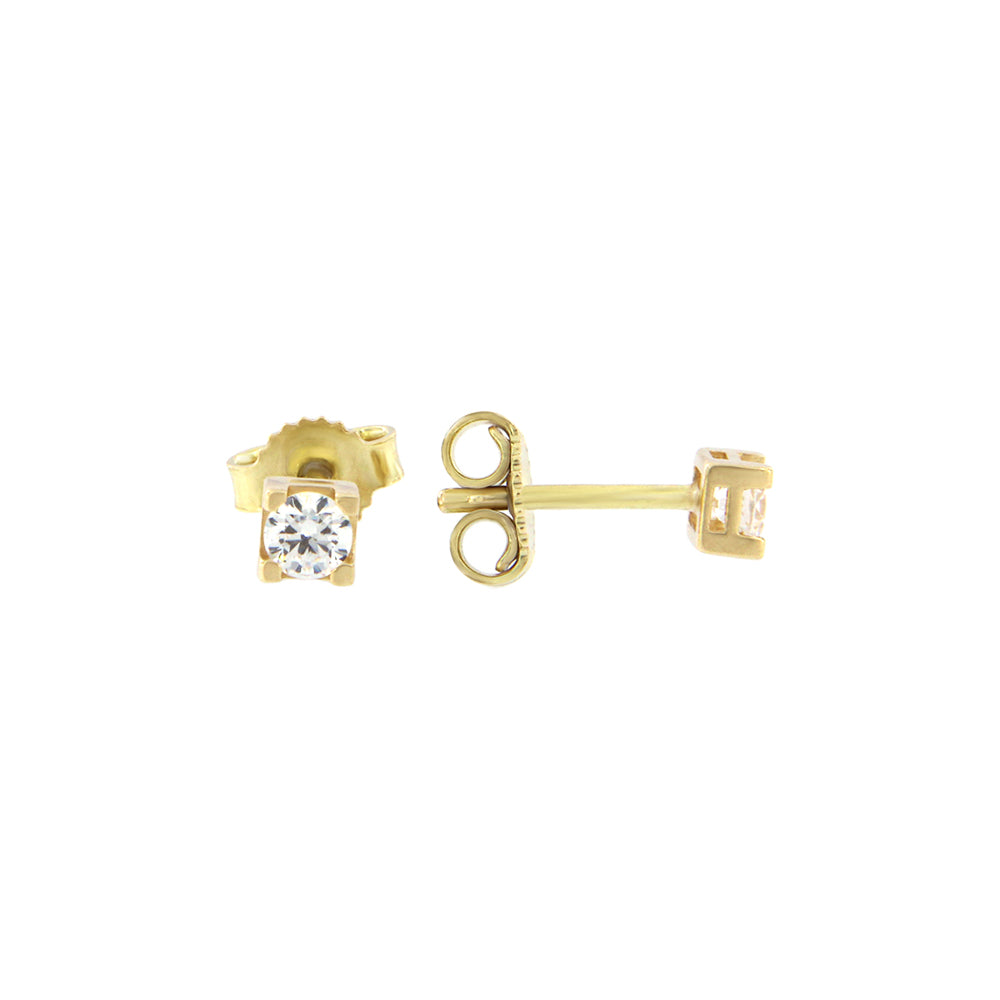 18ct gold White stone stud earrings