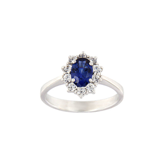 18ct gold Blue stone ring