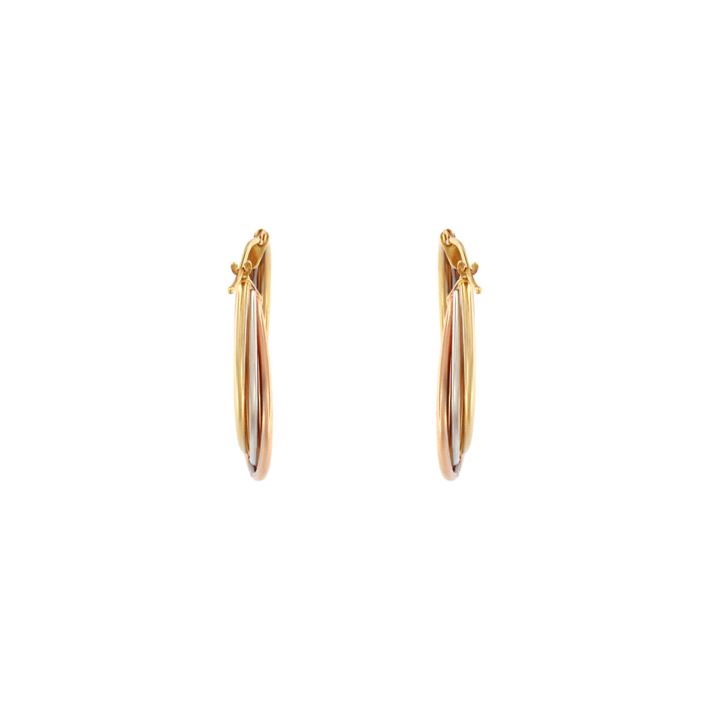 18ct gold Tricolor hoop earrings