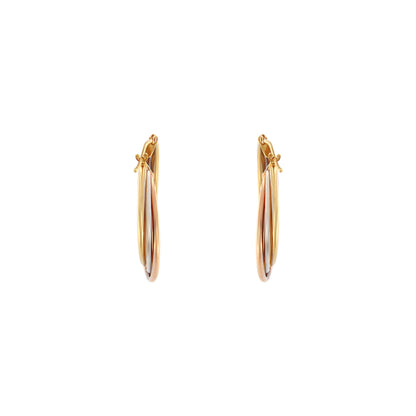 18ct gold Tricolor hoop earrings