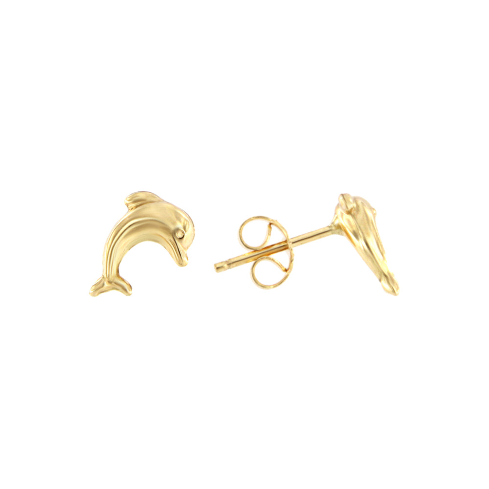 18ct gold Dolphin stud earrings