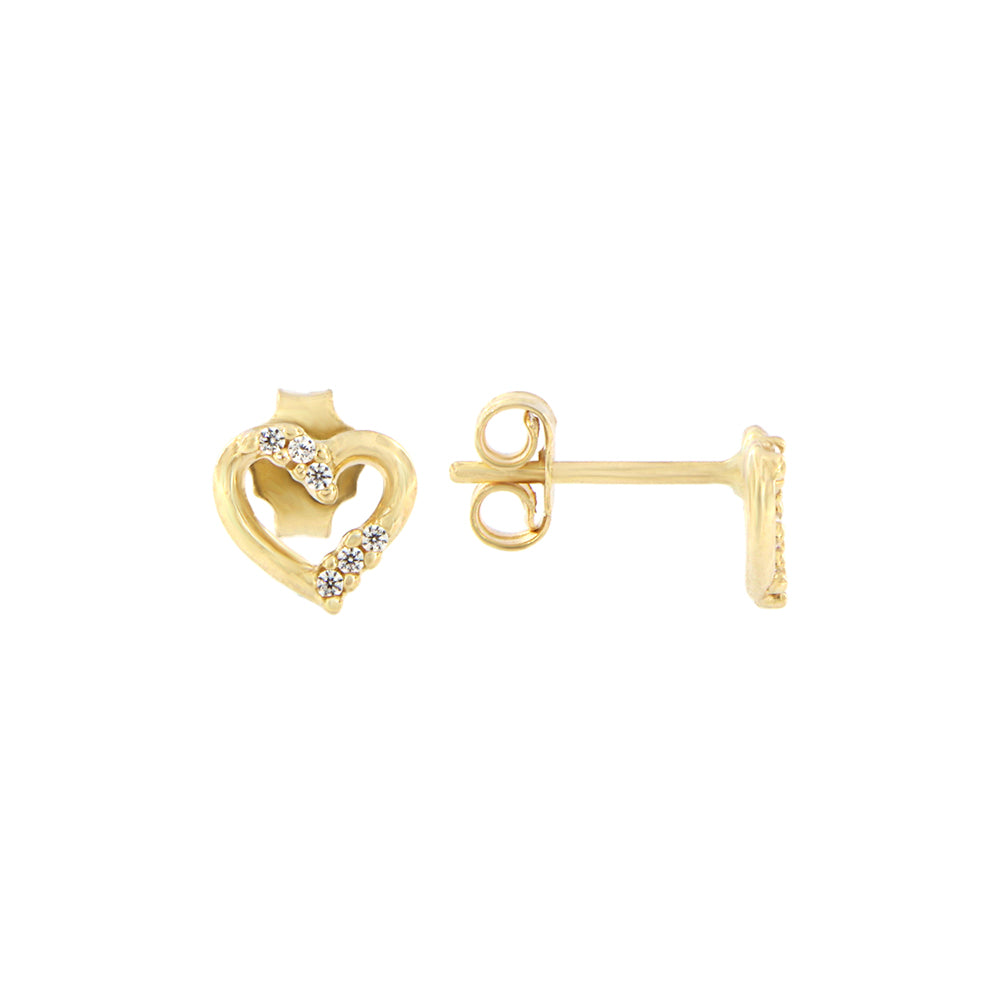 18ct gold Heart stud earrings