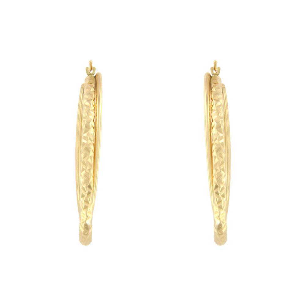 18ct gold Double oval hoop earrings