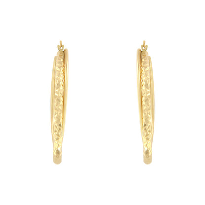 18ct gold Double oval hoop earrings