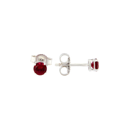 18ct gold Red stone stud earrings