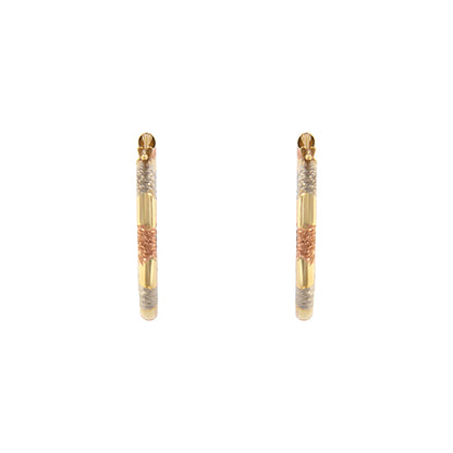 18ct gold Tricolour hoop earrings